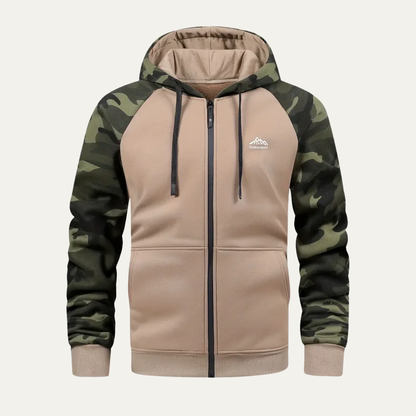 Men's Green Camo Athletic Hooded Jacket
