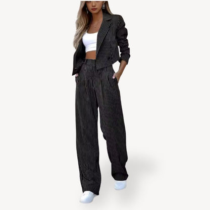 Patterned Trim Fit Pantsuit for Women
