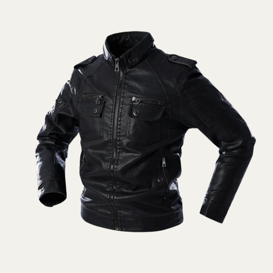 Classic Mens Leather Motorcycle Jacket