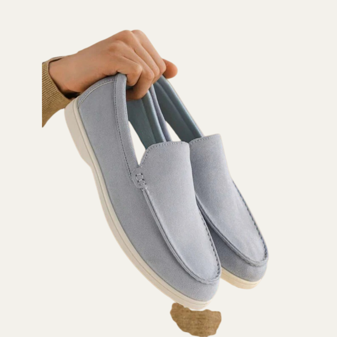 Men's Simple Leather Slip On Loafers Shoes
