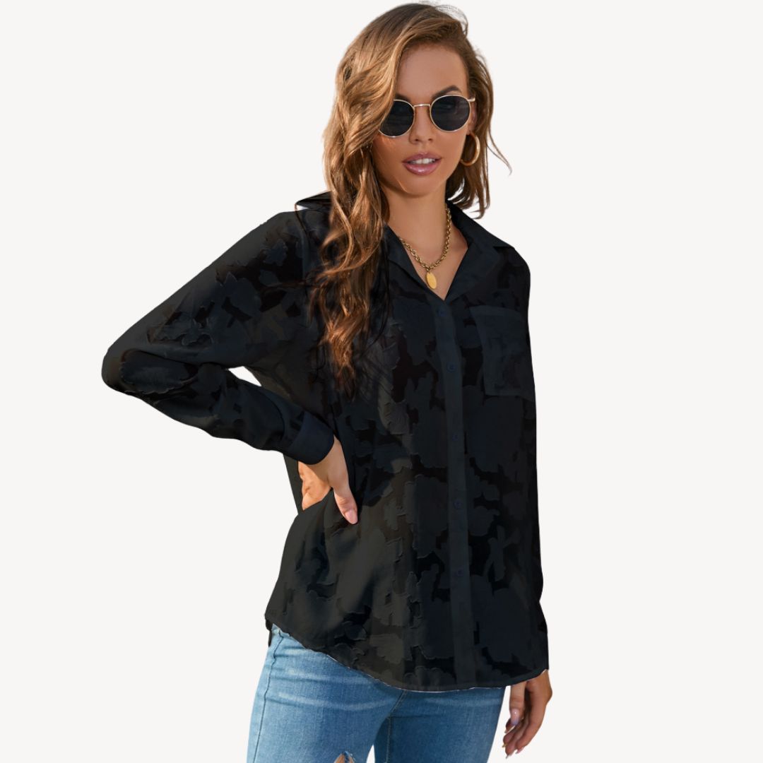 Feminine Floral Blouse Shirt