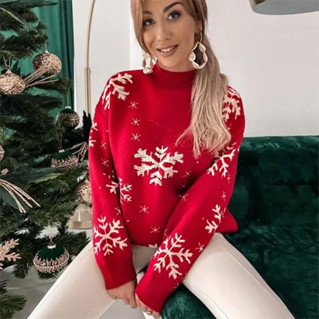 Festive Ladies Holiday Crew Sweater