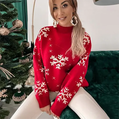 Festive Ladies Holiday Crew Sweater