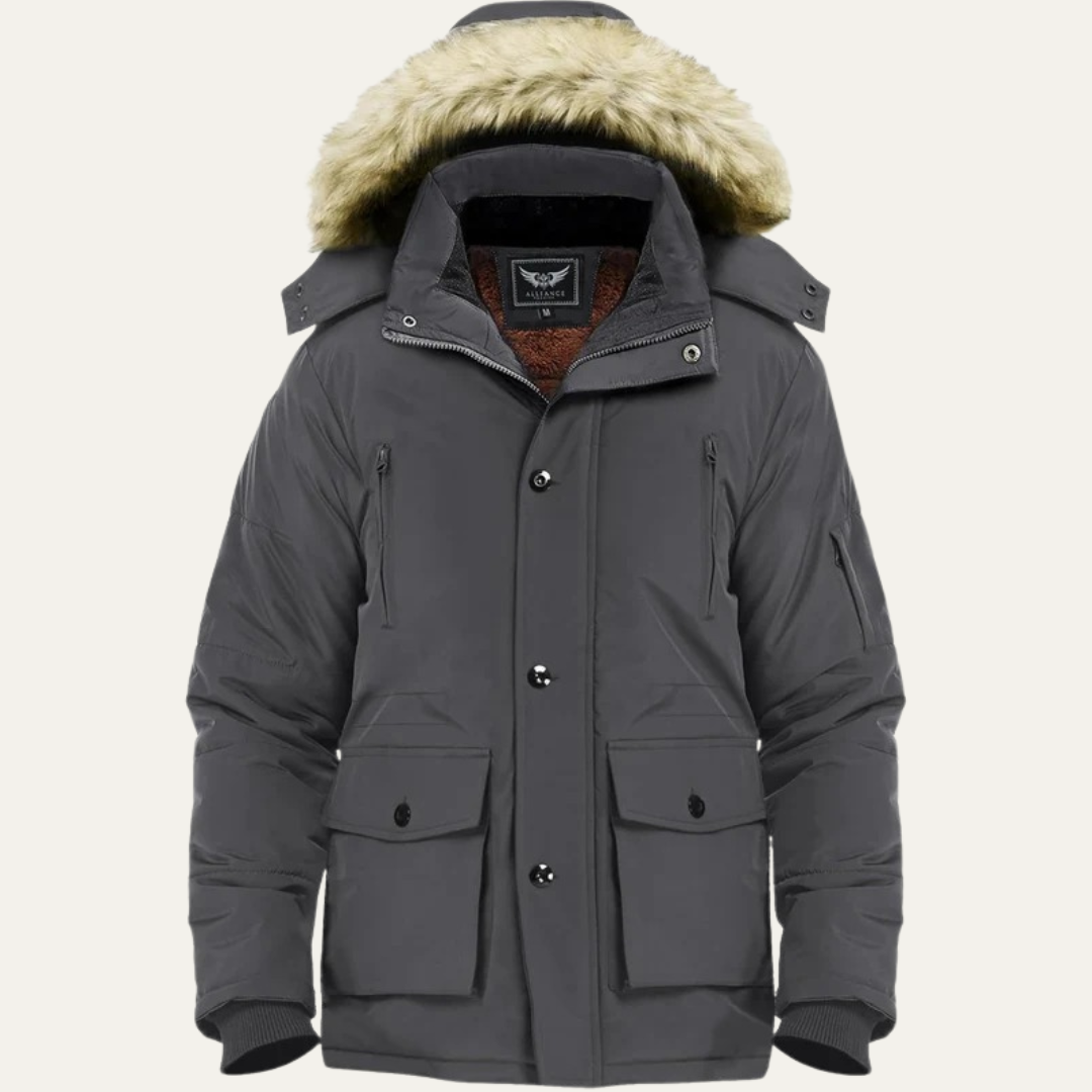Warm Waterproof Men's Winter Coat with Hood