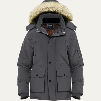 Warm Waterproof Men's Winter Coat with Hood