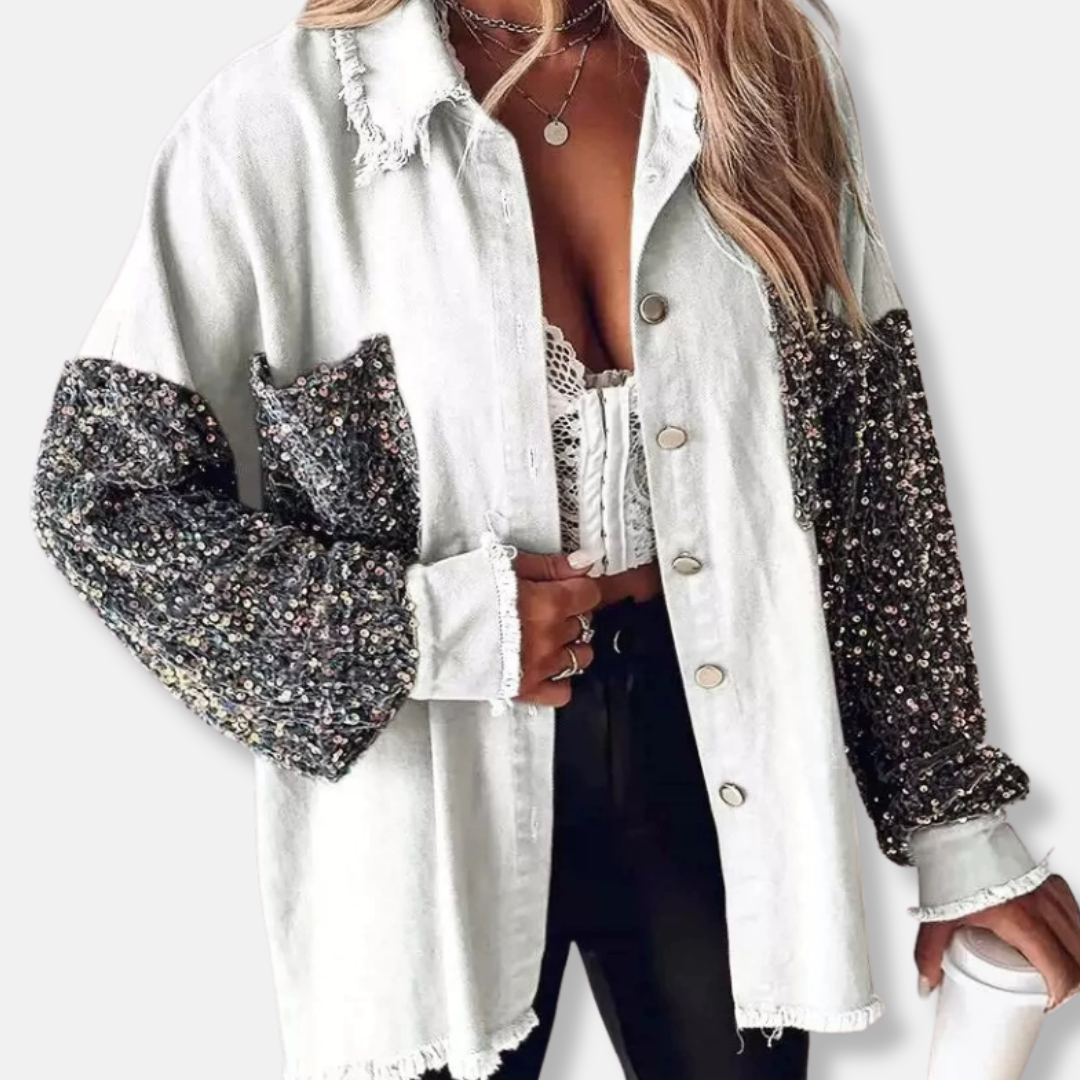 Women's Plus Size Coat with Zebra Print Sleeves
