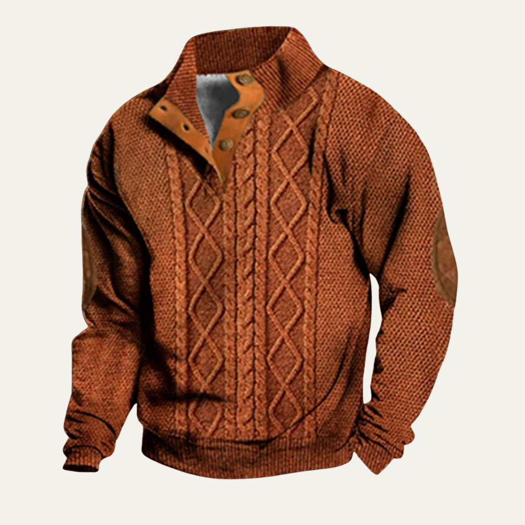 Men's Warm Padded Fleece Neck Sweater