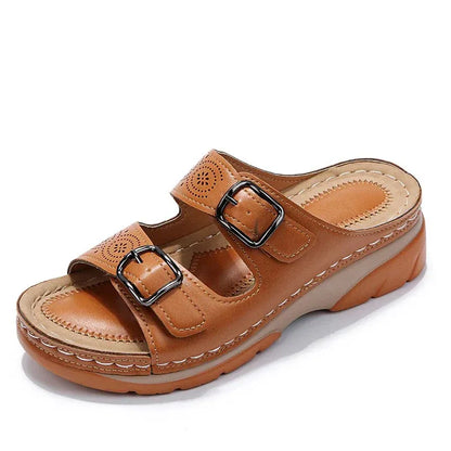 Supportive Soft Strap Sandals for Women PU