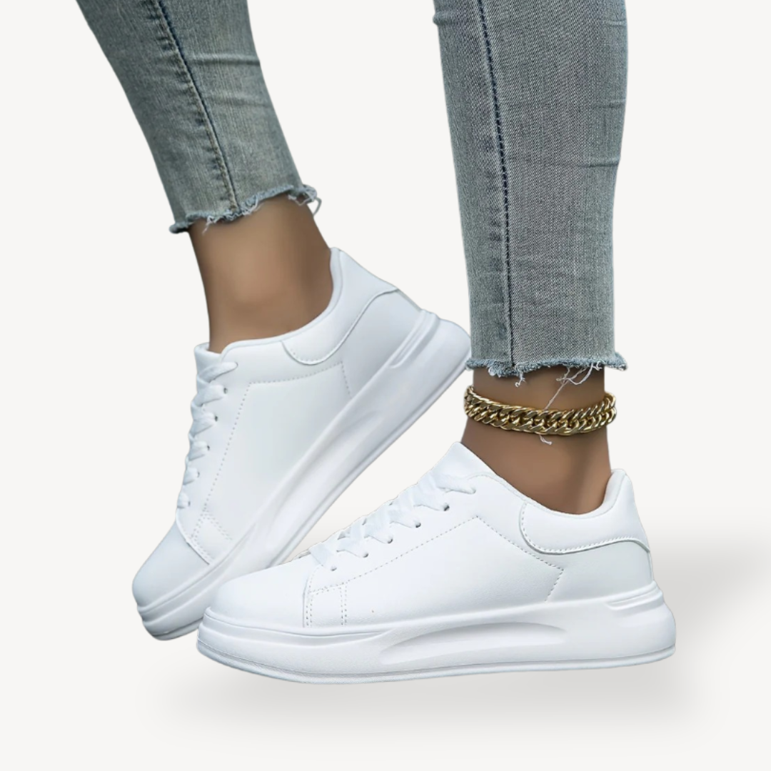 Comfy Supportive Leather High Top Sneakers - OutfitLondon