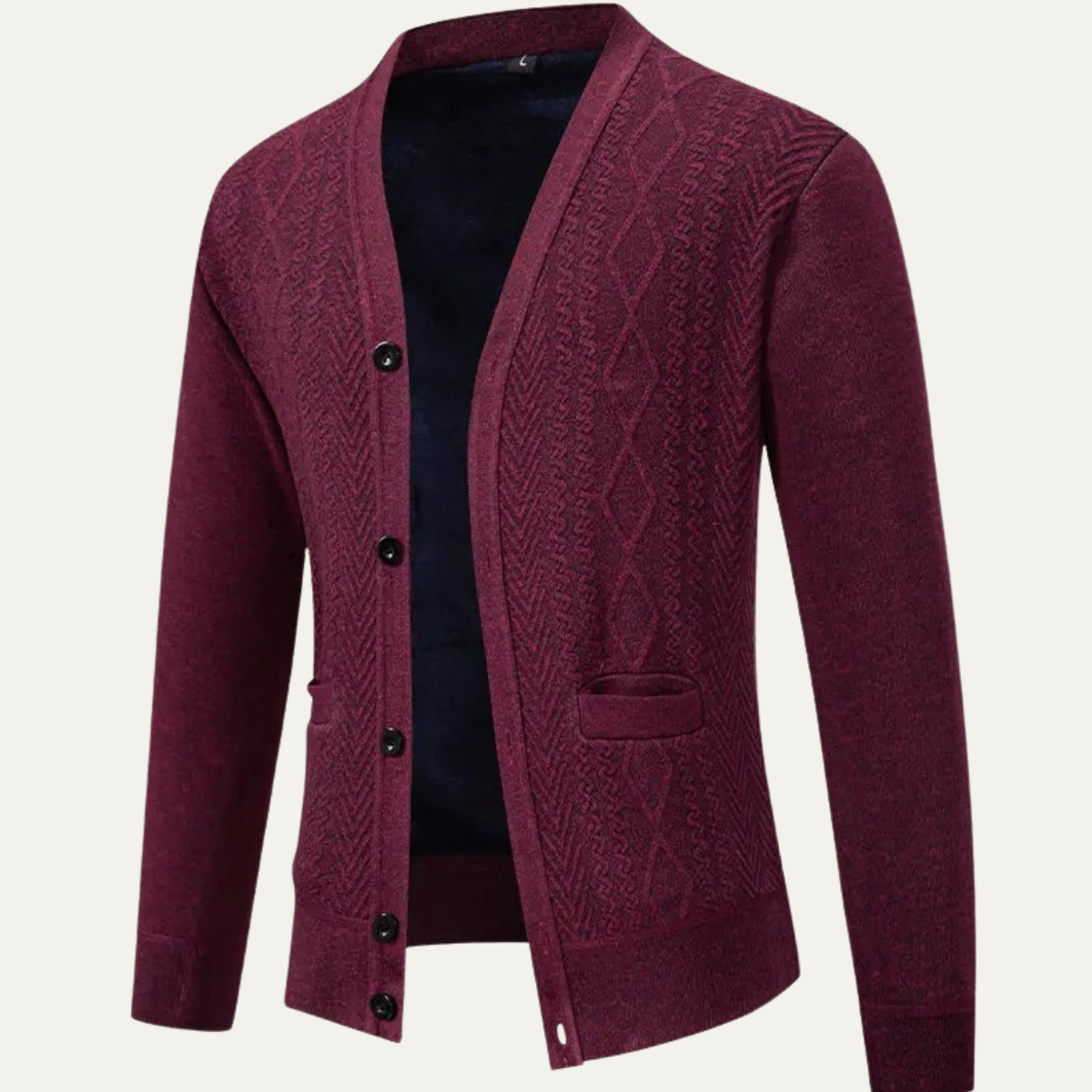 Men's Cozy Crew Neck Pocket Cardigan Sweater