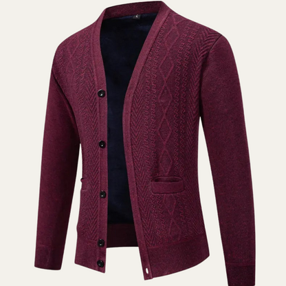 Men's Cozy Crew Neck Pocket Cardigan Sweater