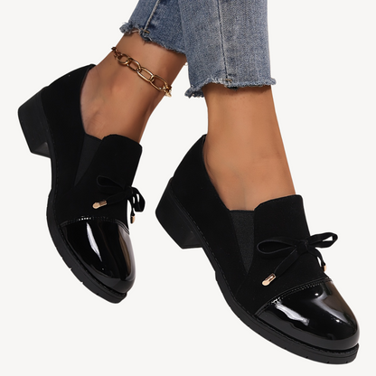 Comfortable Slip On Dress Shoes with Bow - OutfitLondon