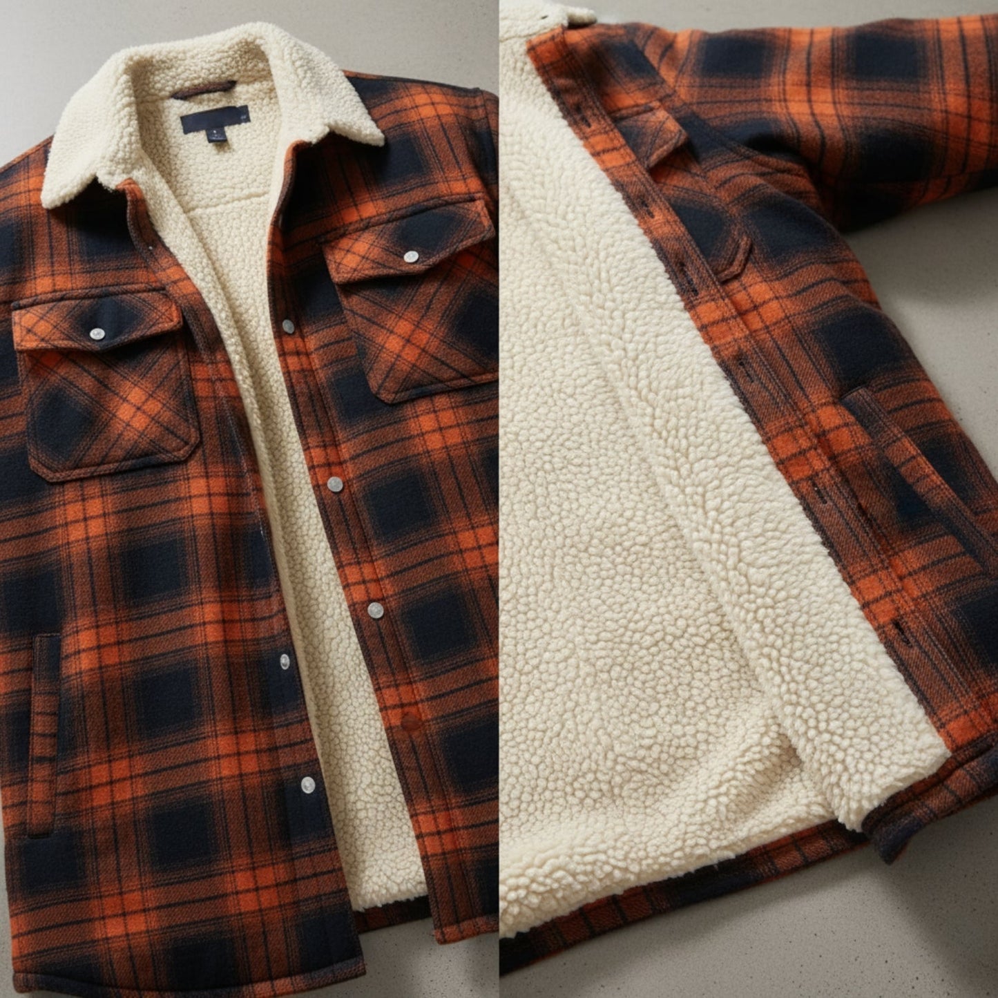 Classic Plaid Button Down Winter Coat