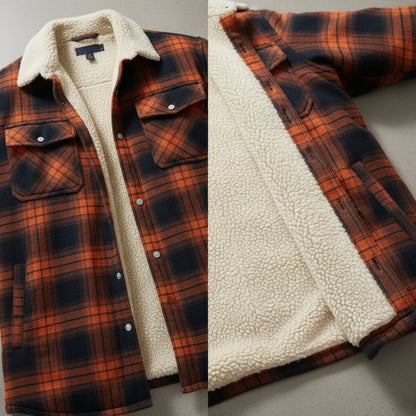Classic Plaid Button Down Winter Coat