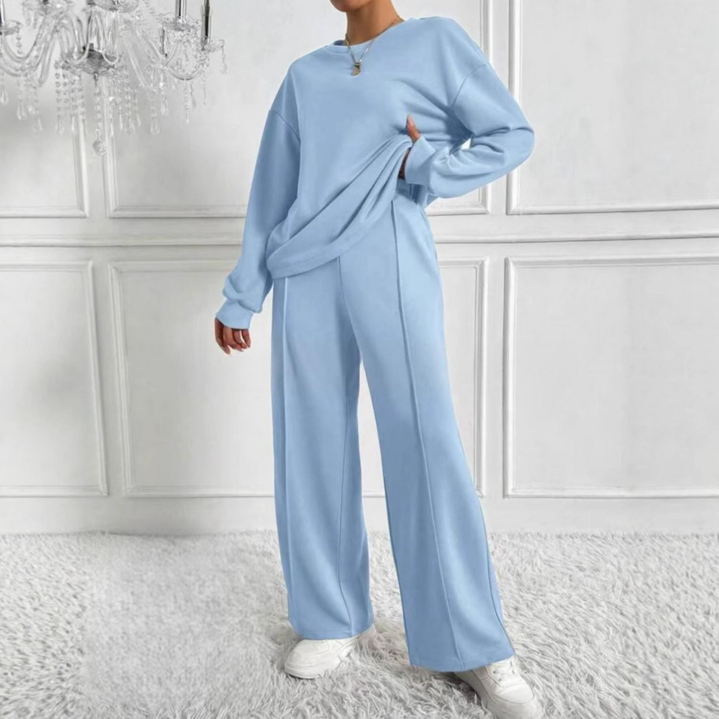 Relaxed Fit Sweat Suit Set for Men and Women