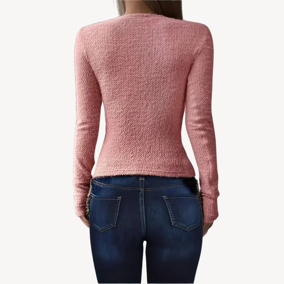 Fitted Crew Neck Women's Long Sleeve Shirt
