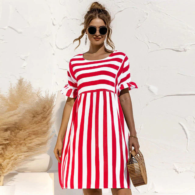 Comfortable Summer Striped Sundress for Women - OutfitLondon