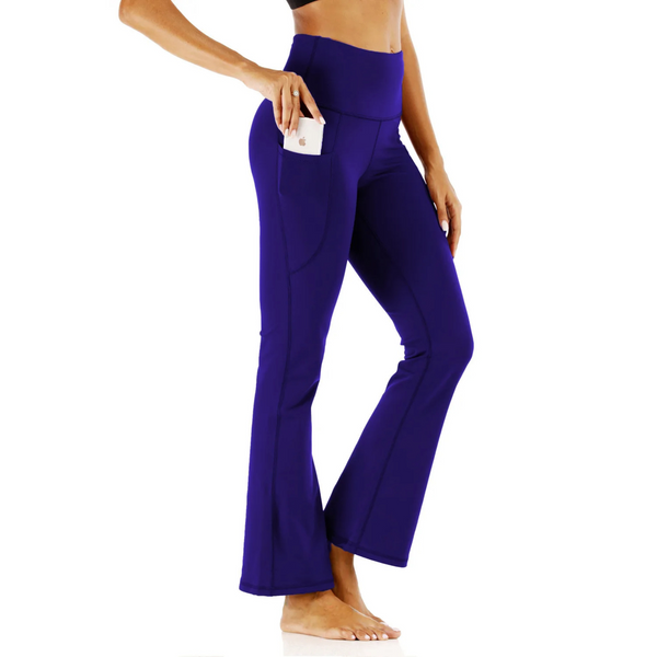 Relaxed Fit High Waist Flare Leg Pants