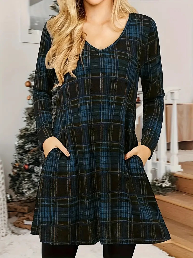 Comfortable Summer V-Neck Dress for Ladies