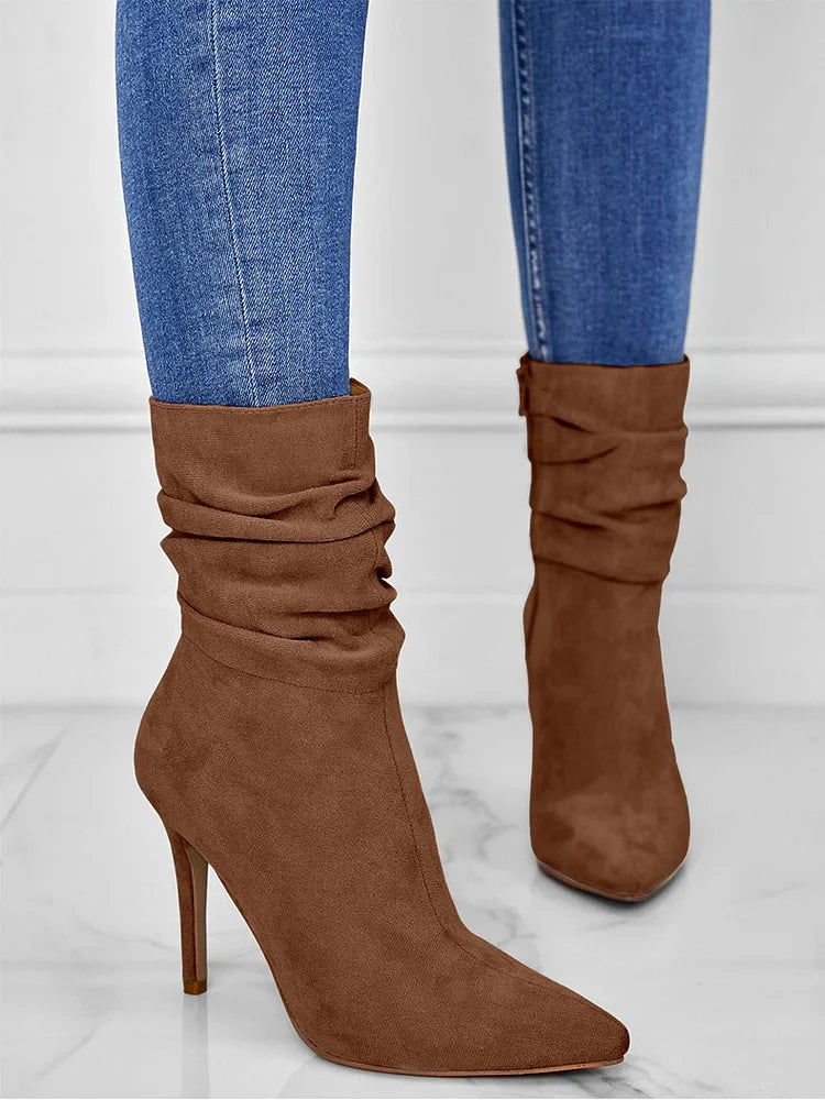 Chic Pointed Toe High Heel Booties