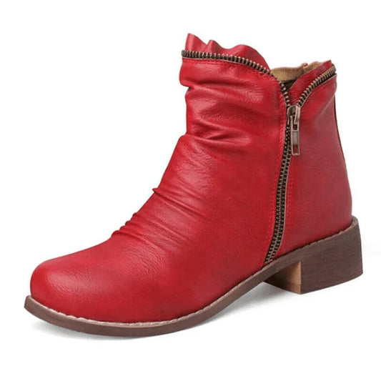 Stylish Women's Low Heel Ankle Boots - OutfitLondon