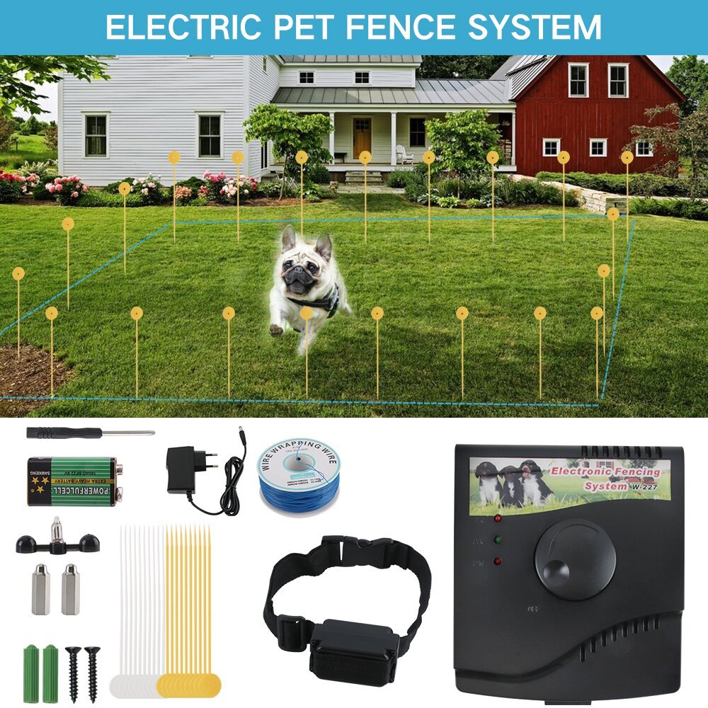 New Electric Dog Fence Waterproof Dog Training Collar Sound Shocked Collar Electronic Pet Fence Containment System for 1/2/3 Dog