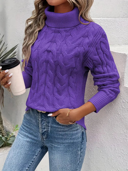 Soft Cable Knit Crew Neck Sweater