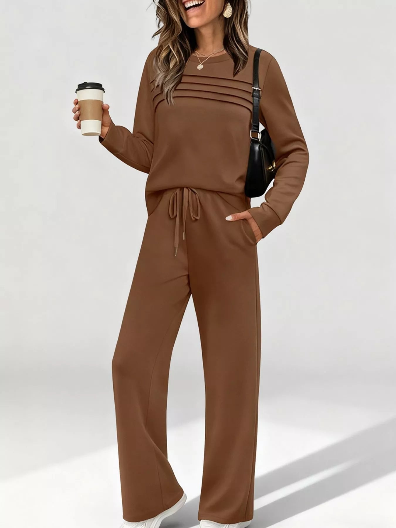 Soft Cozy Loungewear Top and Pants Set - OutfitLondon