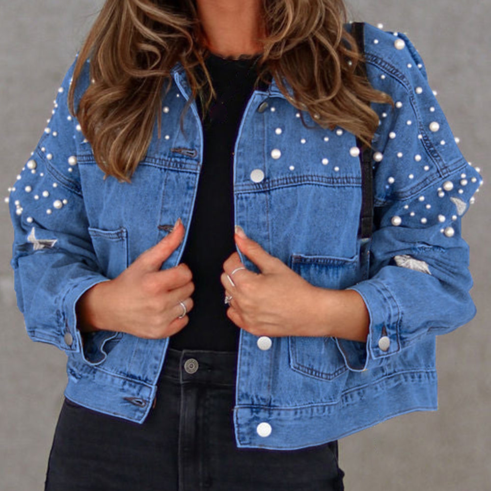 Stylish Patchwork Blue Jeans Jacket