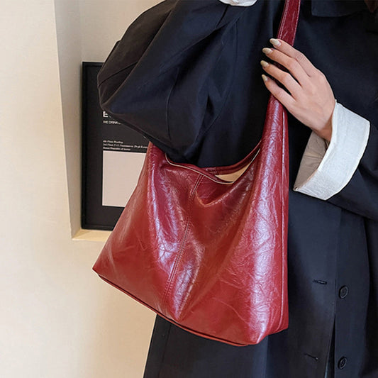 Women's Classic Leather Large Shoulder Bag
