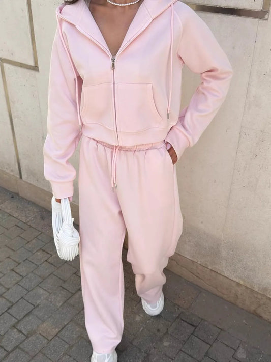 Cozy Fleece Hoodie Tracksuit Set - OutfitLondon