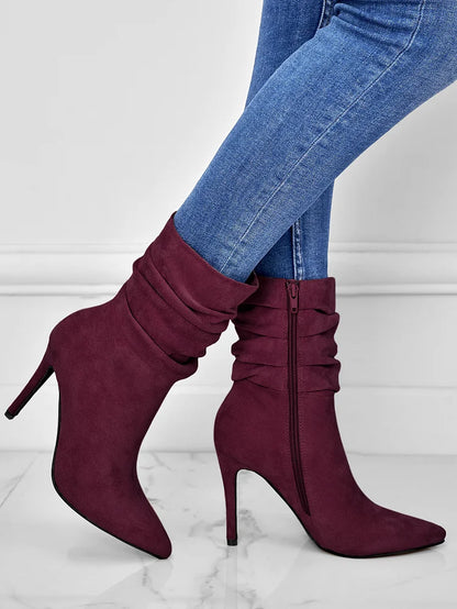 Chic Pointed Toe High Heel Booties