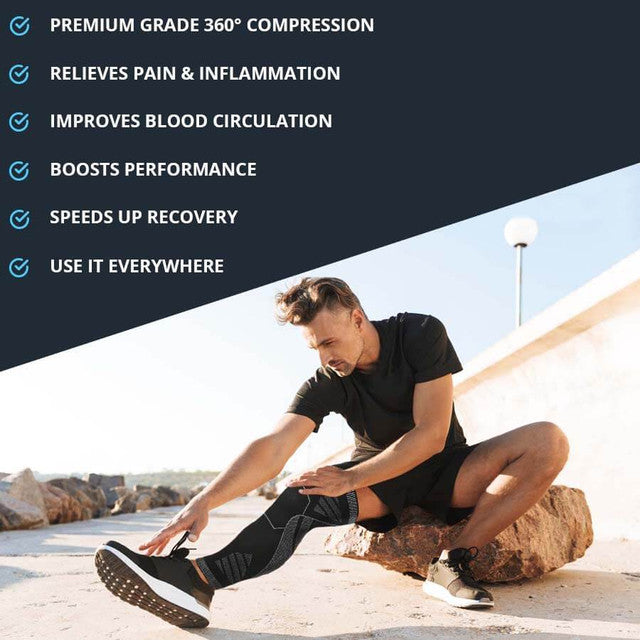 Leg Compression Sleeve, Knee Stabilizer Brace for Pain Relief