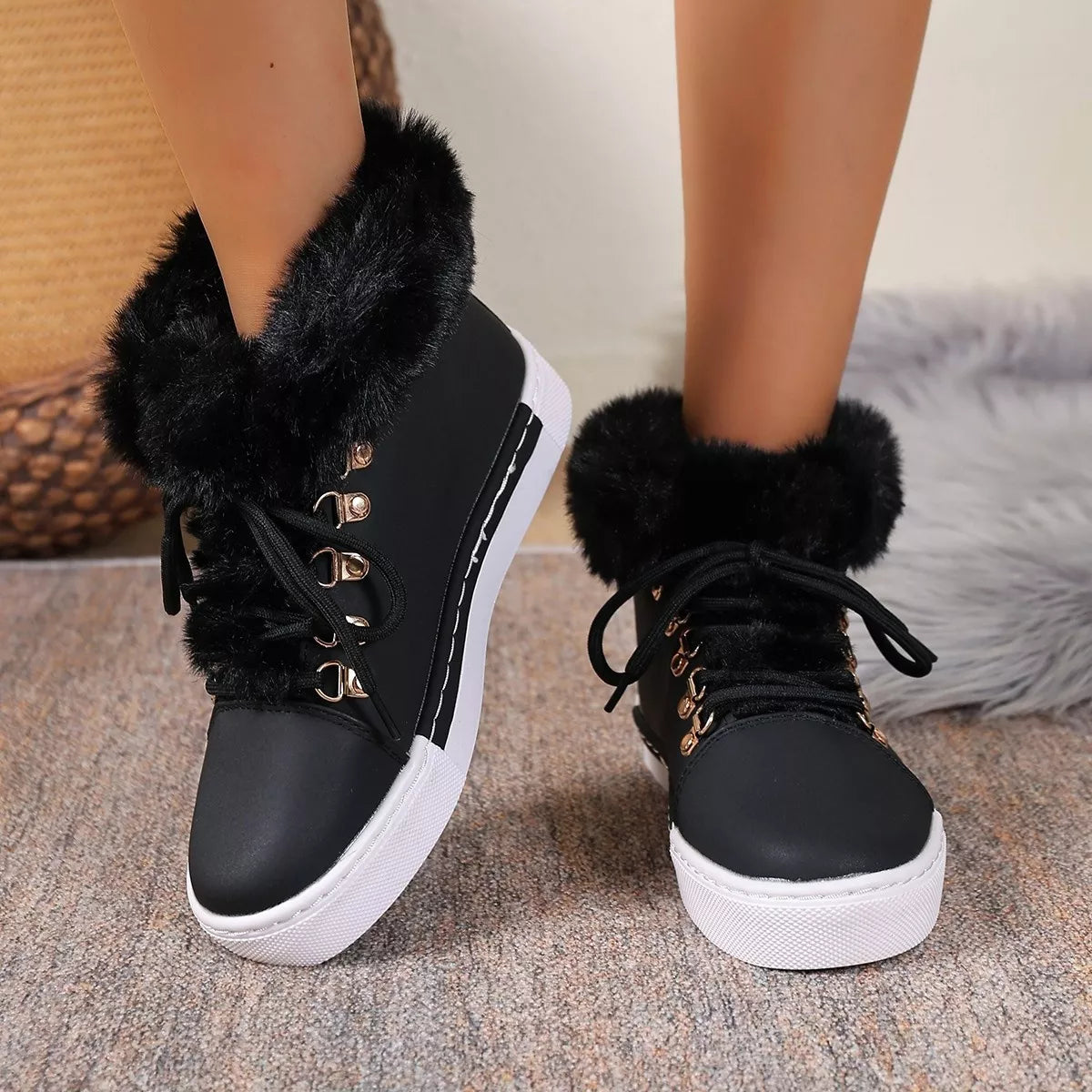 High Chunky Heel Ankle Boots