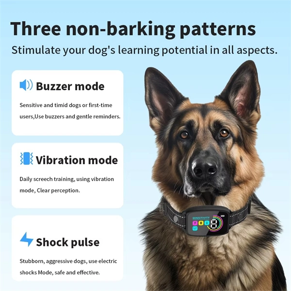 Smart Automatic Anti-Barking Dog Collar – Rechargeable Bark Stopper with HD Digital Display, IP67 Waterproof, Safe & Effective Dog Training Collar