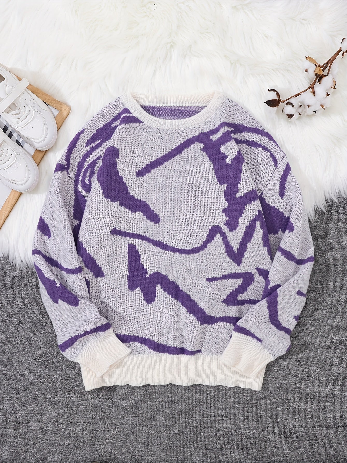 Soft Graphic Crew Neck Winter Sweatshirt