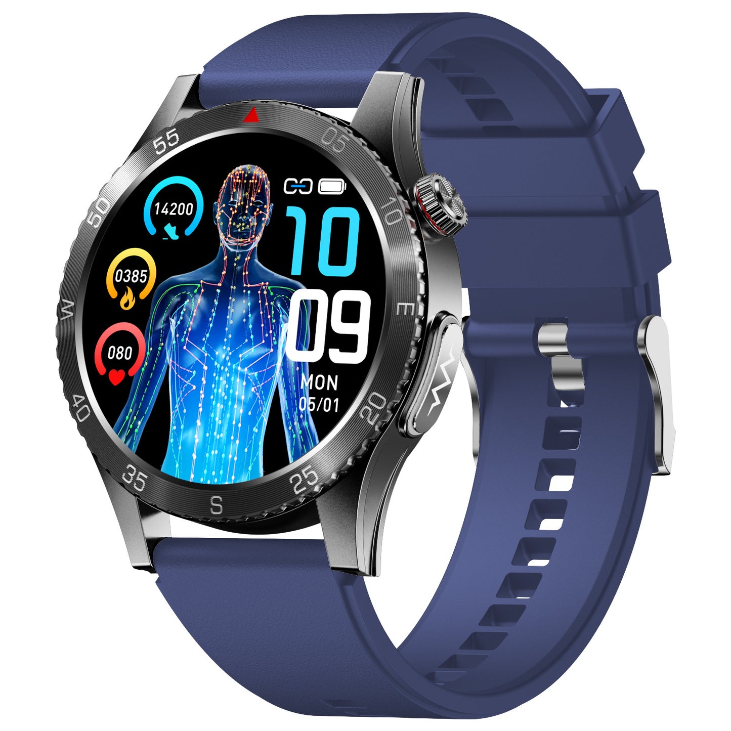 ECG Blood Glucose Uric Acid Cholesterol Stress Monitoring Smartwatch