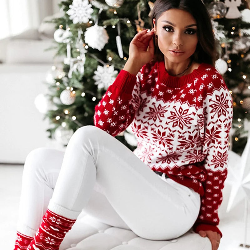 Cozy Winter Snowflake Women's Sweater - OutfitLondon