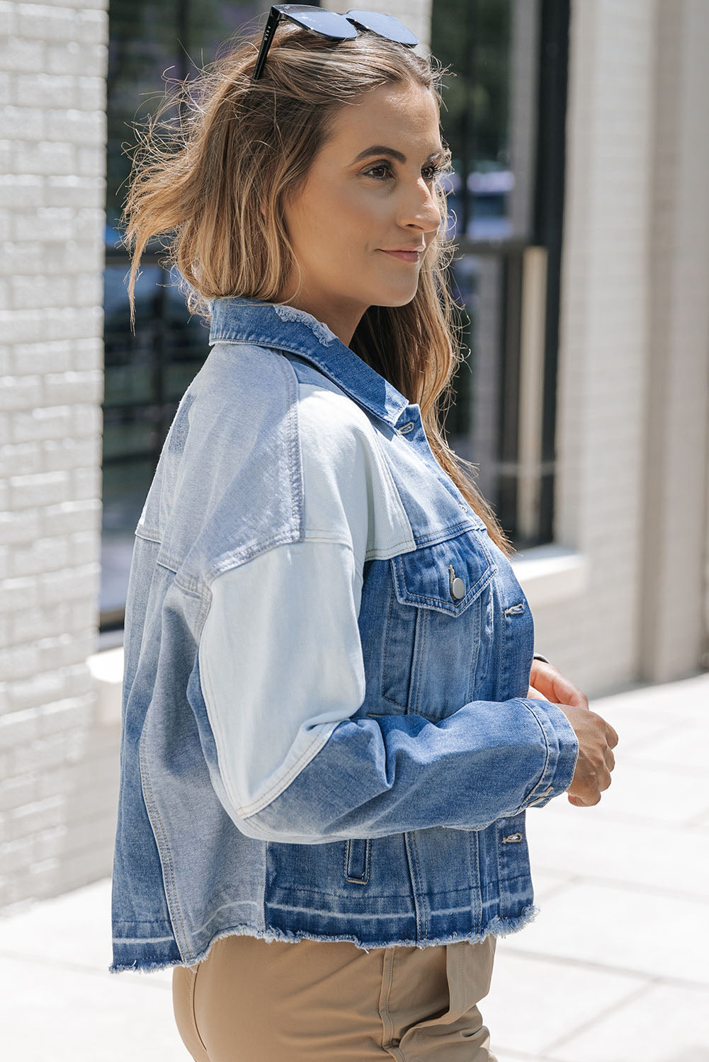 Trendy Distressed Denim Jacket for Women