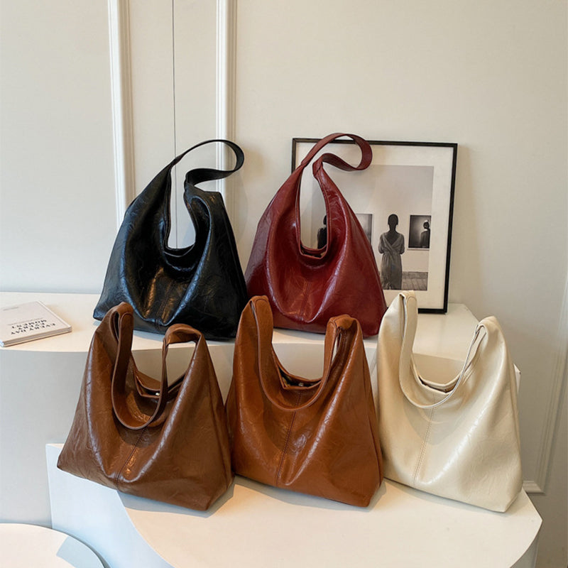Women's Classic Leather Large Shoulder Bag