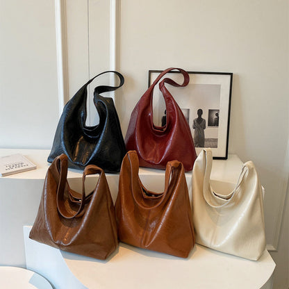 Women's Classic Leather Large Shoulder Bag