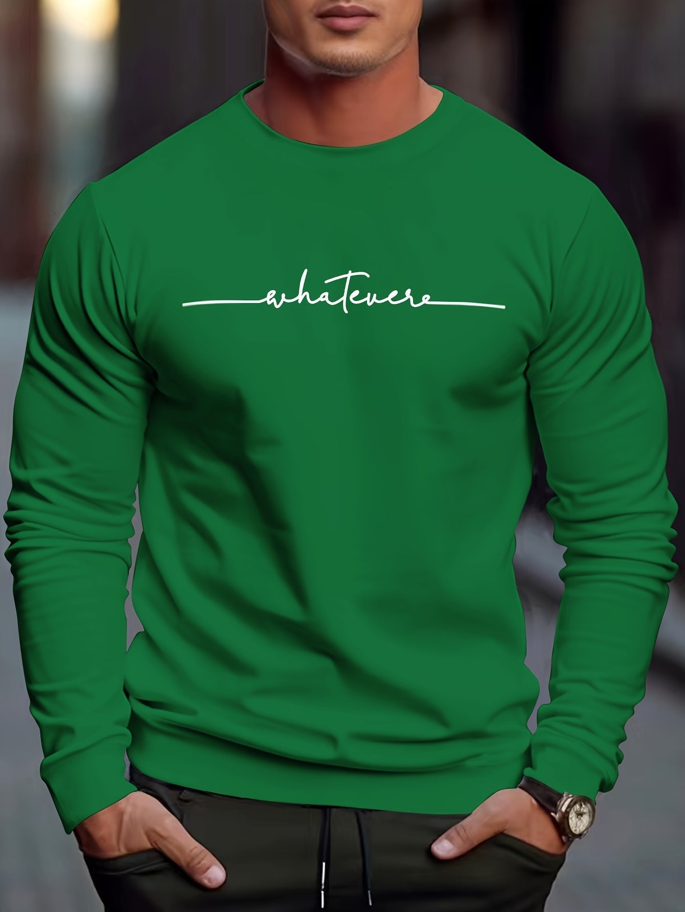 Casual Mens Sweatshirt with Humorous Graphic Design