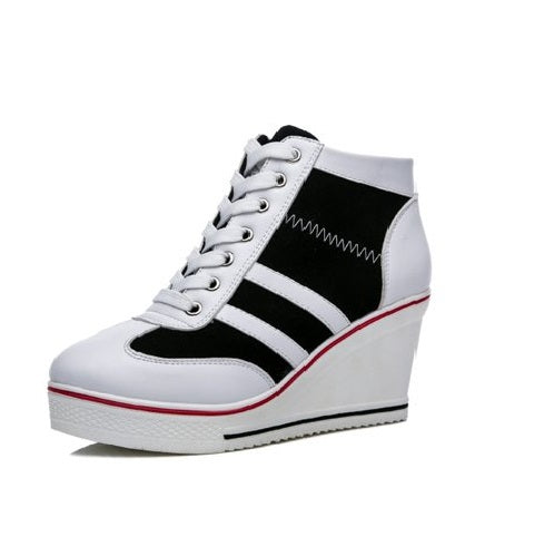 Ladies Wedge High Heel Sneakers