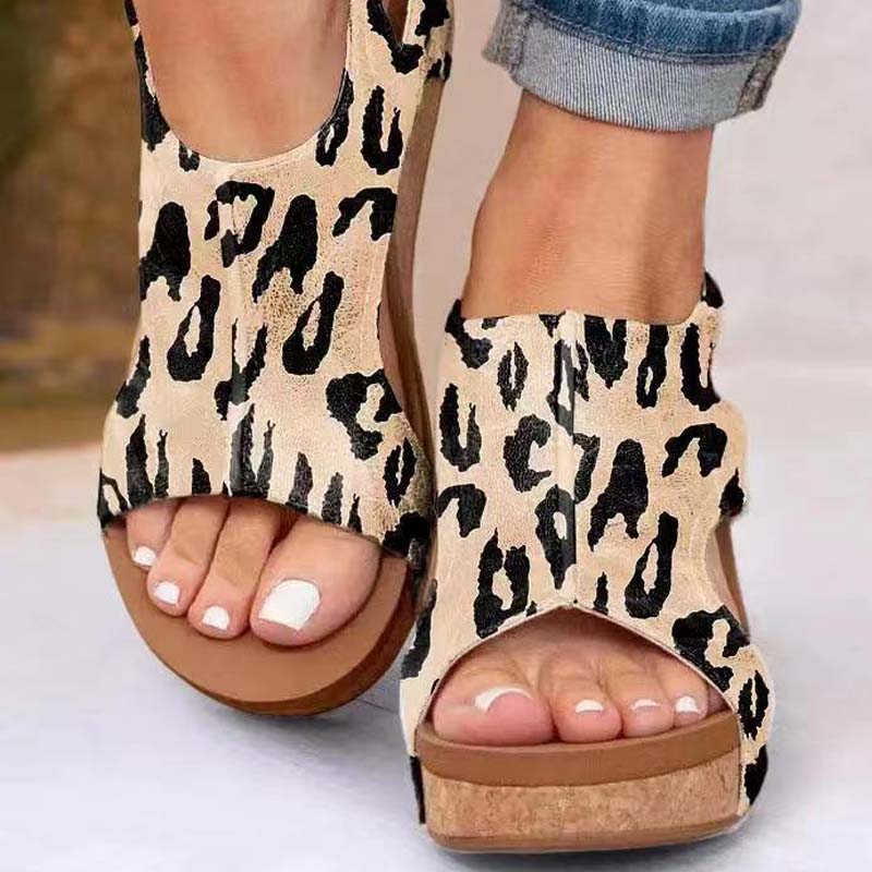 Women's Cork Platform Wedges Slingback Ankle Buckle Strap Sandals
