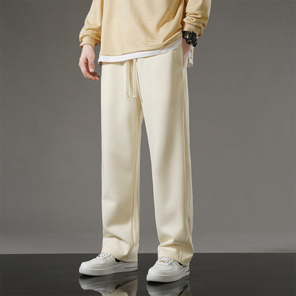 Men's Casual Flat Front Cotton Trousers