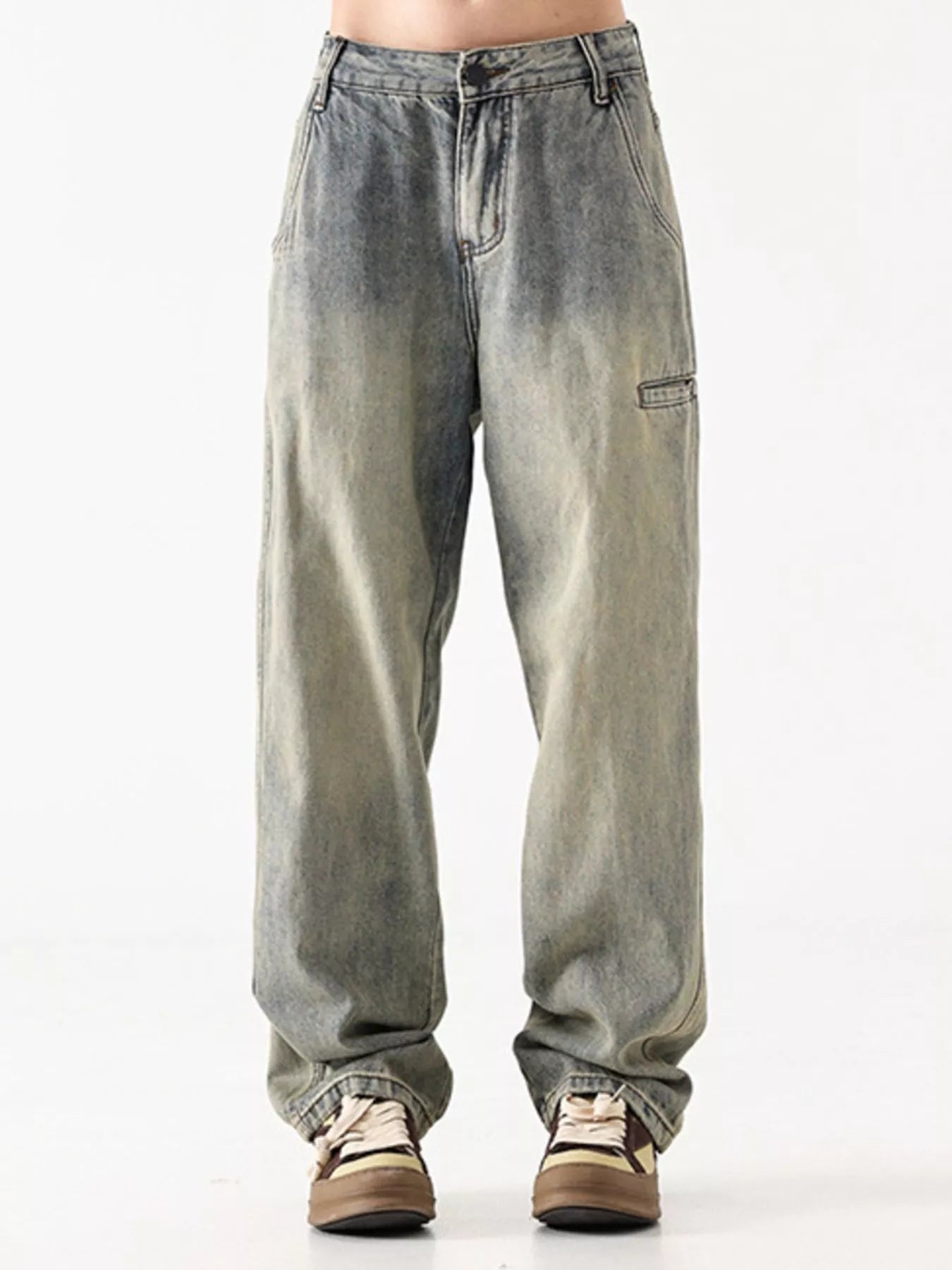 Comfortable Loose Fit Dark Blue Men's Jeans - OutfitLondon