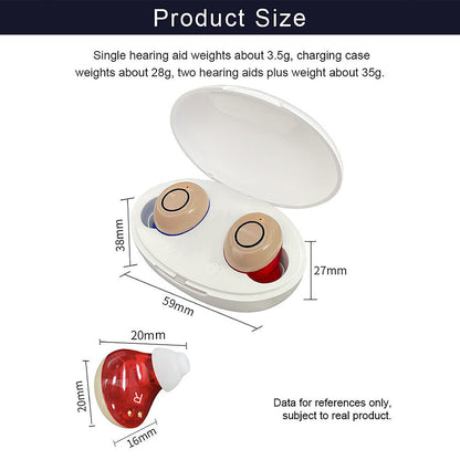 In-Ear Hearing Aids Invisible Enhancer Rechargeable Mini Sound Amplifier UK
