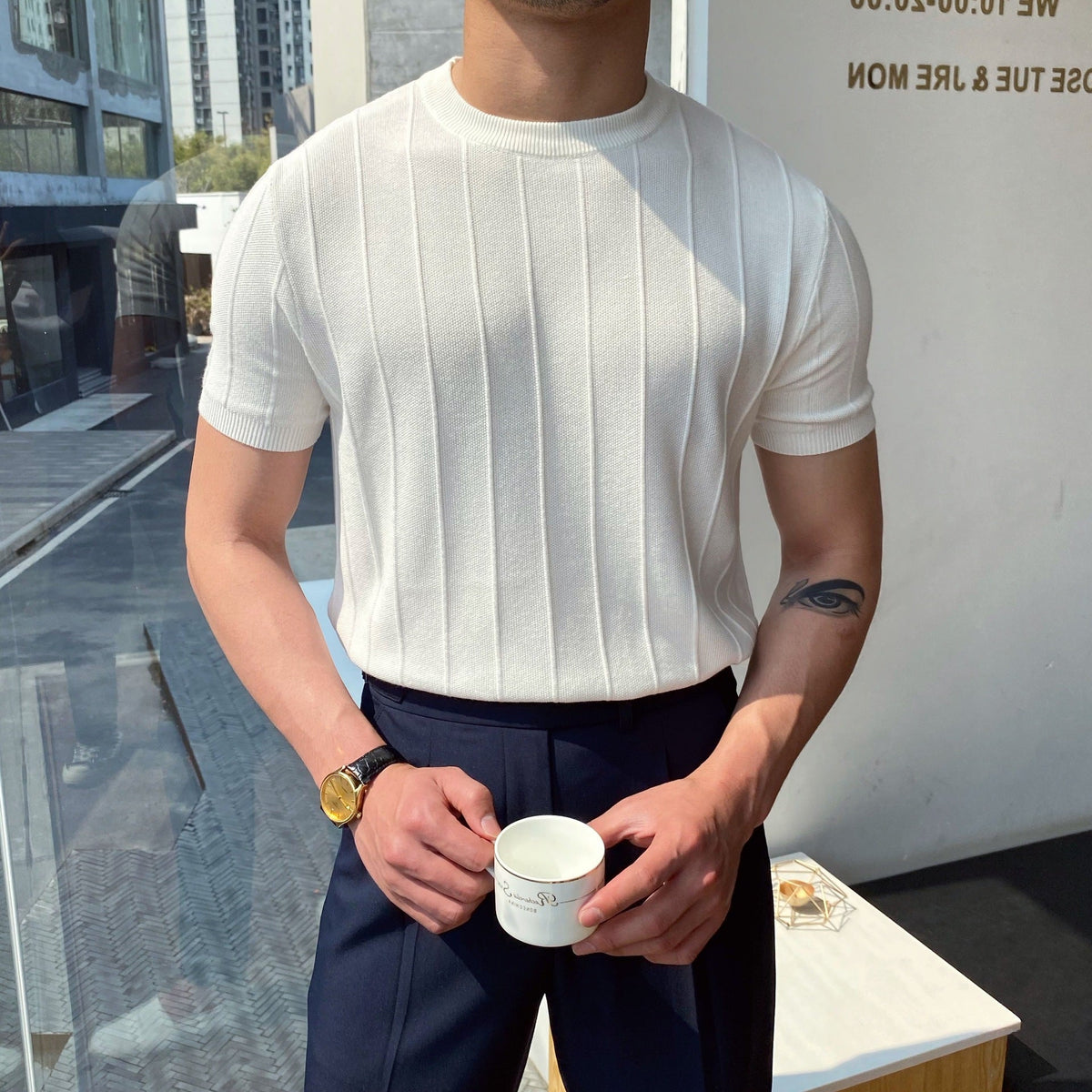 Men's Casual Cotton Loose Fit Short Sleeve T-Shirt