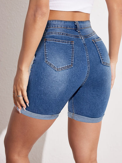 Comfortable Fit Bermuda Denim Shorts