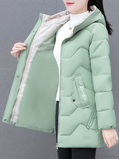 Warm Women's Down Jacket with Hood for Daily Use